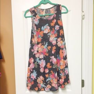 Charcoal fall floral Tunic/Dress